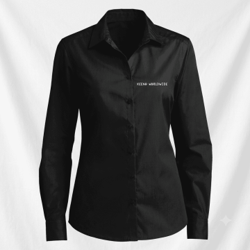 Keeno Worldwide Port Authority Women’s Carefree Poplin Dress Shirt – Embroidered
